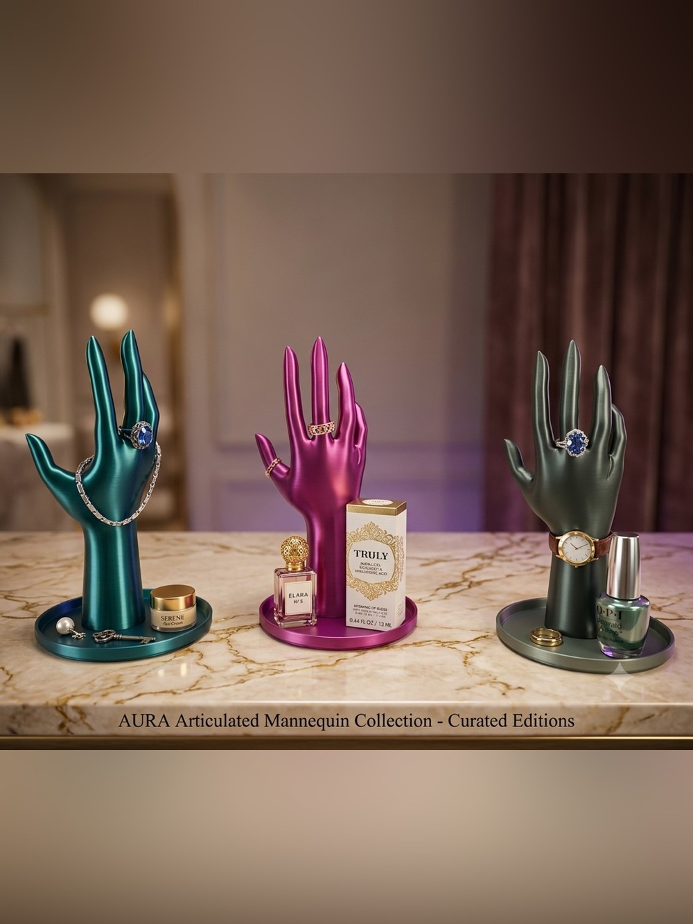 Jewelry Hand & Tray 3D Printed